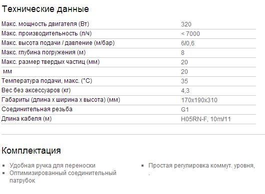 Дренажный насос для грязной воды SDP 7000